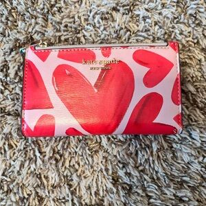 Kate Spade Red and Pink Heart Wallet